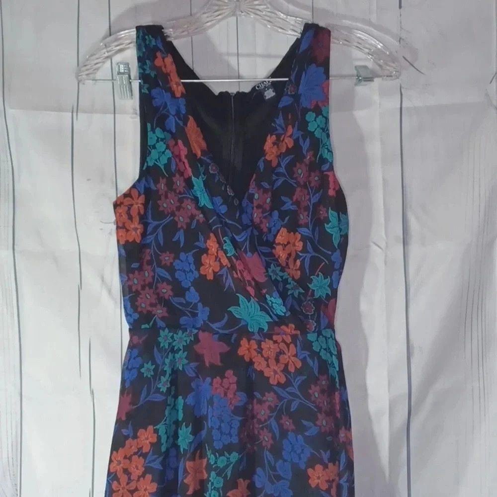 Chaps floral V-neck faux wrap dress